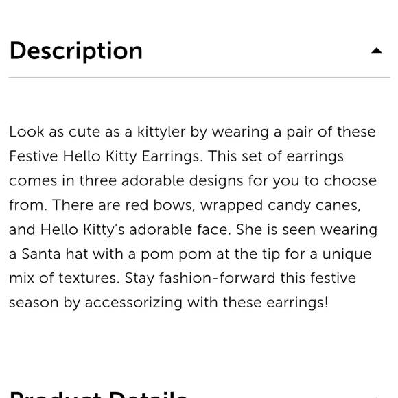 Hello Kitty Red and White Festive Earrings - Picture 5 of 5